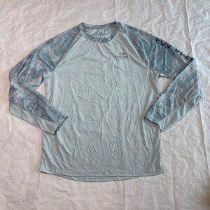 Realtree Fishing Long Sleeve Shirt Mens Size Large Blue Breathable Top